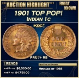 1901 Proof Indian Cent TOP POP! 1c pr67+ rb SEGS