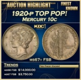 1920-p Mercury Dime TOP POP! 10c ms67+ FSB SEGS