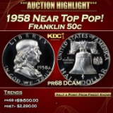 1958 Proof Franklin Half Dollar Near Top Pop! 50c pr68 DCAM SEGS