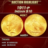 1911-p Gold Indian Eagle $10 ms65+ SEGS