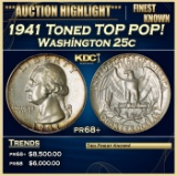 1941 Proof Washington Quarter Toned TOP POP! 25c pr68+ SEGS