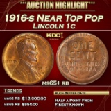 1916-s Lincoln Cent Near Top Pop 1c ms65+ rb SEGS