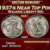 1937-s Walking Liberty Half Dollar Near Top Pop 50c ms67 SEGS
