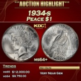1934-s Peace Dollar $1 ms64+ USCG