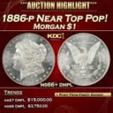 1886-p Morgan Dollar Near Top Pop! $1 ms66+ dmpl SEGS