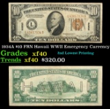1934A $10 FRN Hawaii WWII Emergency Currency Grades xf