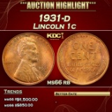 1931-d Lincoln Cent 1c ms66 rb SEGS