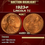1923-p Lincoln Cent 1c ms66+ rd SEGS