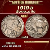 1919-d Buffalo Nickel 5c ms64 SEGS