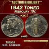 1942 Proof Mercury Dime Toned  10c pr68 SEGS