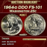 1964-d Washington Quarter DDO FS-101 25c ms65+ SEGS