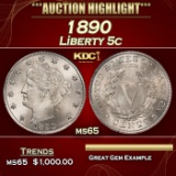 1890 Liberty Nickel 5c ms65 SEGS