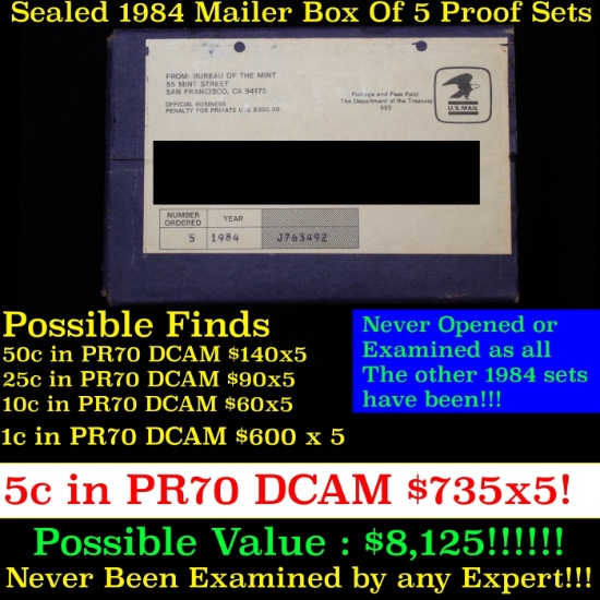Original sealed box 5- 1984 United States Mint Proof Sets