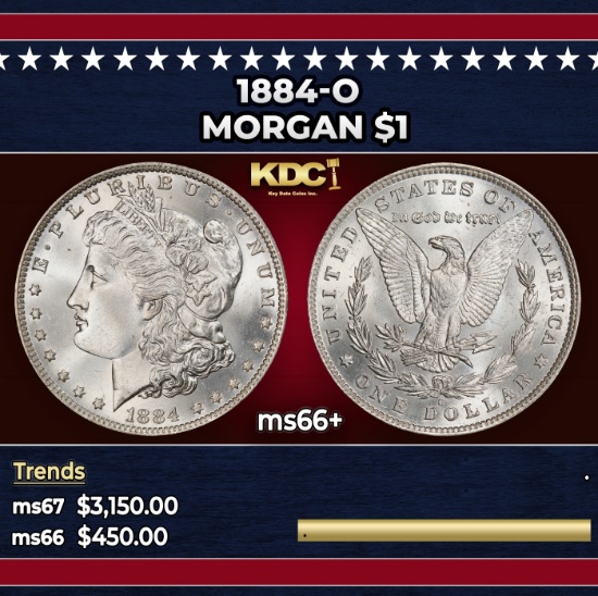 1884-o Morgan Dollar $1 ms66+ SEGS