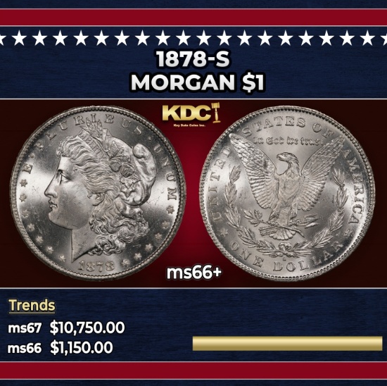 1878-s Morgan Dollar $1 ms66+ SEGS
