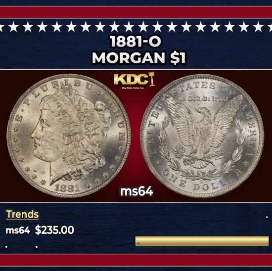 1881-o Morgan Dollar $1 Grades ms64