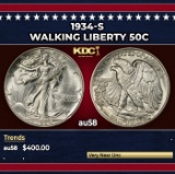 1934-s Walking Liberty Half Dollar 50c Grades au58