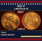 1923-p Lincoln Cent 1c ms66 rd SEGS