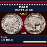 1926-p Buffalo Nickel 5c Grades ms66