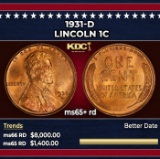 1931-d Lincoln Cent 1c ms65+ rd SEGS