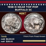 1938-d Buffalo Nickel Near Top Pop 5c ms67+ SEGS