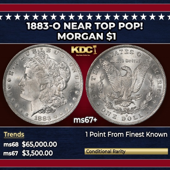 1883-o Morgan Dollar Near Top Pop! $1 ms67+ SEGS
