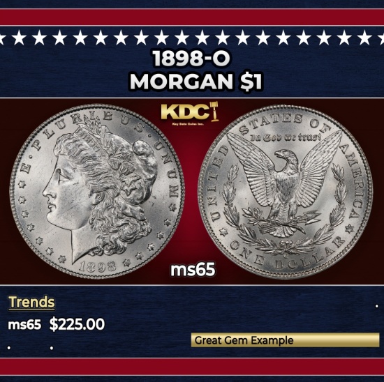 1898-o Morgan Dollar $1 Grades ms65