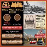 Lincoln Wheat Cent 1c Mixed Roll Orig Brandt McDonalds Wrapper, 1919-s end, Indian other end