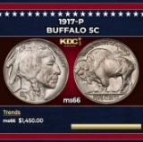 1917-p Buffalo Nickel 5c ms66 SEGS
