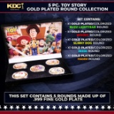 5 Coin Disney Pixar Toy Story Gold Plated Round Collection