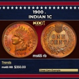 1900 Indian Cent . 1c Grades ms65 rb
