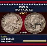 1929-s Buffalo Nickel 5c Grades ms65+