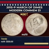 2015-p March Of Dimes Modern Commem Dollar $1 ms70 SEGS