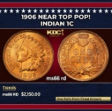 1906 Indian Cent Near Top Pop! 1c ms66 rd SEGS