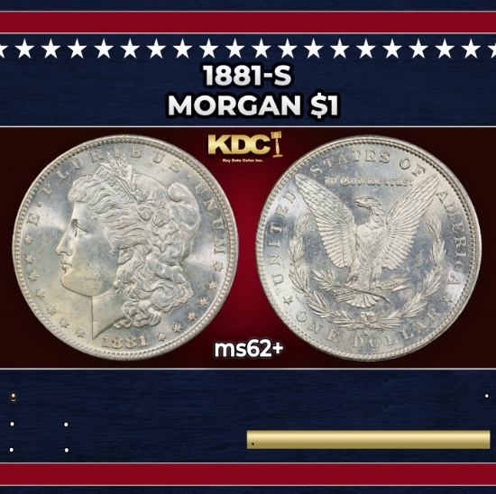 1881-s Morgan Dollar $1 Grades ms62+