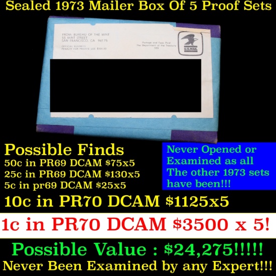 Original sealed box 5- 1973 United States Mint Proof Sets