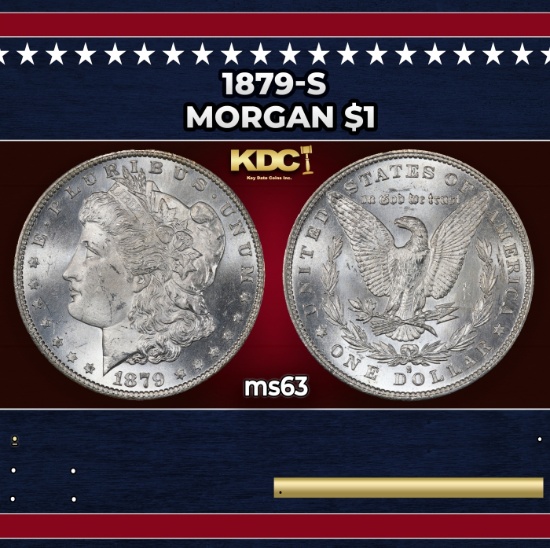 1879-s Morgan Dollar $1 Grades ms63