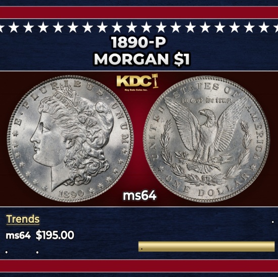 1890-p Morgan Dollar $1 Grades ms64
