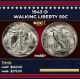 1943-d Walking Liberty Half Dollar 50c ms66+ SEGS