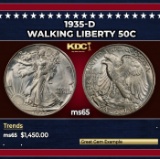 1935-d Walking Liberty Half Dollar 50c ms65 SEGS
