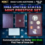 1983 United States Mint Prestige Proof Set 6 Coins First Year Of Issue W/ Box & COA