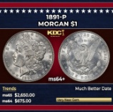 1891-p Morgan Dollar $1 ms64+ SEGS