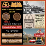 Lincoln Wheat Cent 1c Mixed Roll Orig Brandt McDonalds Wrapper, 1912-d end, Indian other end