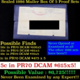 Original sealed box 5- 1986 United States Mint Proof Sets
