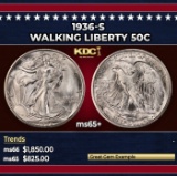 1936-s Walking Liberty Half Dollar 50c ms65+ SEGS