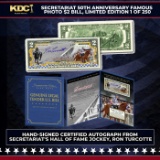 Secretariat 50th Anniversary Limited Edition Famous Photo $2 US Bill Hand SIGNED BY Secretariat Jock