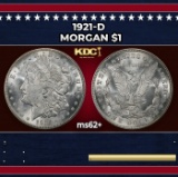1921-d Morgan Dollar $1 Grades ms62+