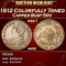 1812 Capped Bust Half Dollar Colorfully Toned 50c ms62 USCG