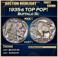 1935-s Buffalo Nickel TOP POP! 5c ms67+ SEGS