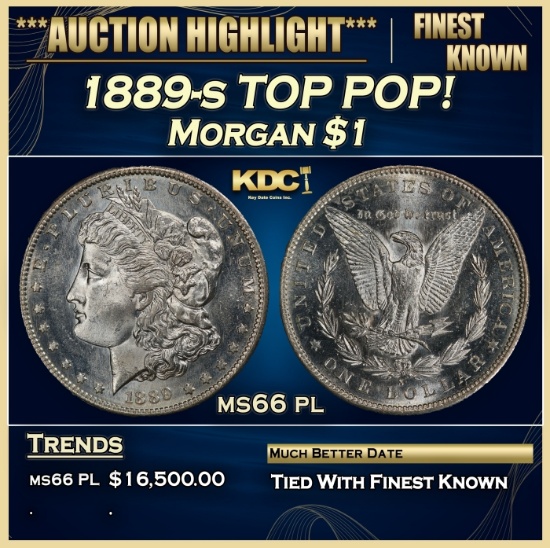 1889-s Morgan Dollar TOP POP! $1 ms66 pl SEGS